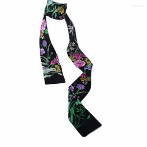 Bufandas diseño de flores señora seda luz belleza partido Riband bolsas bufanda cinta larga pelo Bandeaus gargantilla cuello decoración ZSBD74