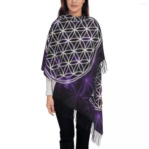 Foulards Fleur De Vie Géométrie Sacrée Gland Écharpe Femmes Doux Motif Géométrique Mandala Châle Wrap Dames Hiver Automne