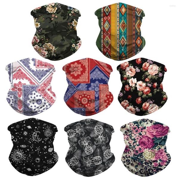 Bufandas Serie de flores Bufanda de senderismo Sombrero deportivo Mujeres Bandanas reversibles Turbante Banda de mano Mágica Diadema para ciclismo al aire libre