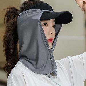 Foulards pour les femmes Face Cap Mask Foulard en soie Protection du cou Sunscreen Veil Anti-uv Cover
