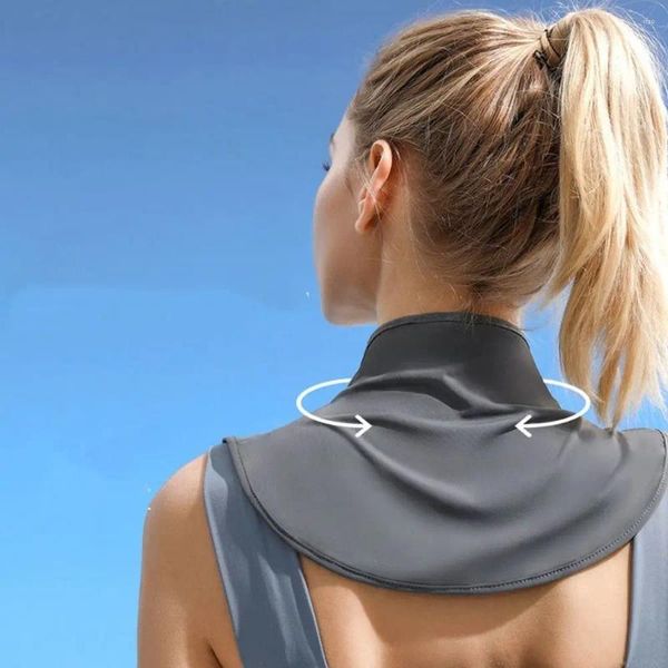 Bufandas para mujer, envolturas de protección para hombros, chal de seda con protección solar, bufanda con babero para cuello de verano, estilo coreano