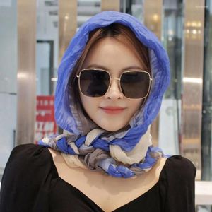 Foulards pour femmes chaud contraste couleur enveloppes polyvalent Bandana coupe-vent cou chapeau châle tresse foulards écharpe Hijabs