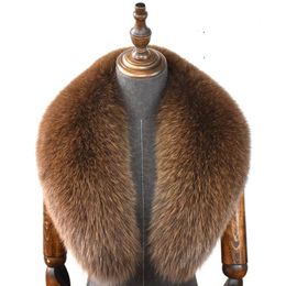 Foulards col de fourrure 100 véritable écharpe hiver femmes naturel gris grande taille cou plus chaud luxe fourrure châles 230921