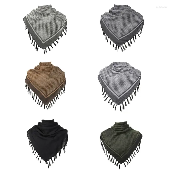 Foulards Motif géométrique Shemagh Désert Écharpe Épaissir Arabe Keffiyeh Carré Châle Head Wraps Hommes En Plein Air Glands Foulard