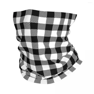 Foulards Vichy Noir Blanc Plaid Check Wrap Écharpe Accessoires Couverture De Cou À Carreaux Bandana Équitation Balaclavas Pour Hommes Femmes Respirant