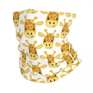 Craquins girafe mignon animal enfantin visage de face bandana gaiter gaiter imprimé masque écharpe au bandeau chaud pêcheur adulte hiver