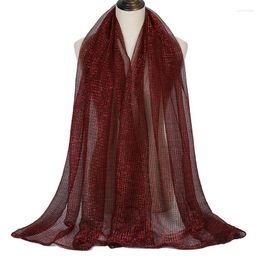 Écharpes paillettes lurex écharpe femmes musulmane miroite hijab polyester maxi châles brillantes pour les dames robes femme fête