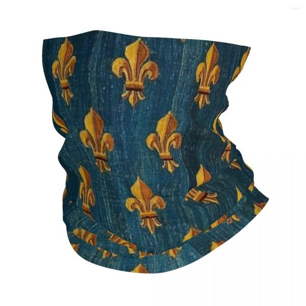 Bufandas Flor De Lis Dorada En Azul Antiguo Bandana Francesa Cubierta Para El Cuello Pasamontañas Bufanda Mágica Diadema Para Correr Para Hombres Mujeres Adultos Invierno