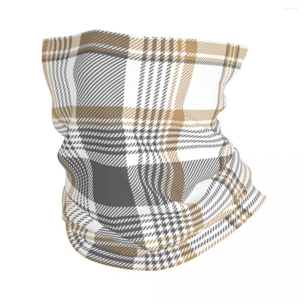 Foulards Gold Platinum Checkered Plaid Bandana Cou Couverture Imprimé Balaclavas Wrap Écharpe Chaud Bandeau Courir Hommes Femmes Adulte Lavable