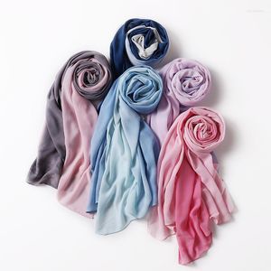 Foulards dégradé couleur cravate-teinture motif irrégulier imprimé ombra mousseline de soie hijab écharpe femmes musulman châle long