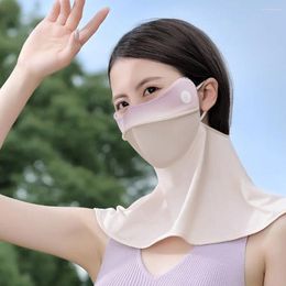 Écharpes Gradient Silk Mask Face A réglable Veille solaire Gini GINI UV Protection Couverture Randonnée