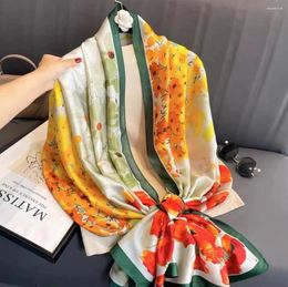 Écharpes vertes rouges femmes écharpe de soie naturelle châle imprimée luxe luxe pur long casse florale élégante cape
