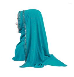 Sjaals H1274 Nieuwste grote bubbel chiffon moslim lange sjaal met strass -dameshoofdtrap snelle levering