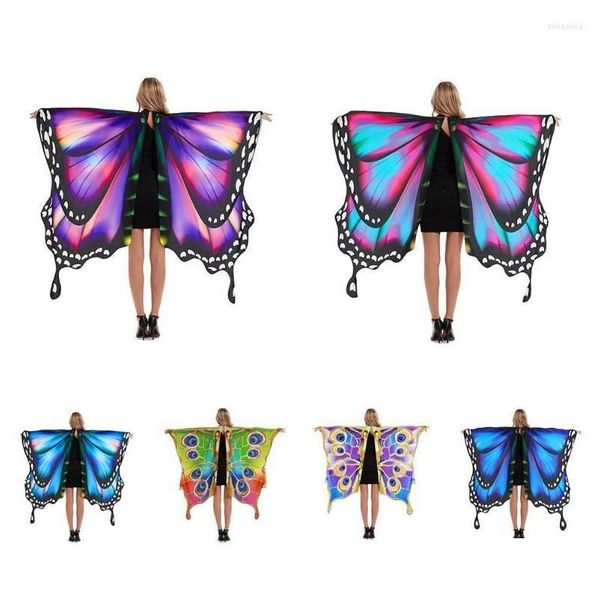 Foulards Halloween Accessoire Costume Cosplay Fée Femmes Cape Papillon Ailes Châle Écharpe Dames Cape Kimd22 Drop Livraison Mode Acc Dhkwg