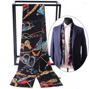 Sjaals hangzhou zijden lente en herfst dunne heren kunstmatige zwarte sjaals dubbele laag bedrijf Brits