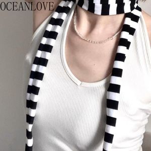 Craquins harajuku punk modeard mode blanc noir rayé écharpe femme fille hivernale tricots cicatrices japonais streetwear y2k hijab 230817