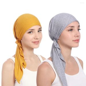 Foulards bandeau pour femmes bande couverture complète Turban chapeau sous-écharpe en mousseline de soie femmes Hijabs écharpe musulman Turbante islamique