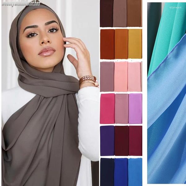 Bufandas de gasa pesada, hijabs lisos, chales para mujeres, turbante de cabeza de Malasia, turbante musulmán islámico para niñas, tocado árabe Shayla