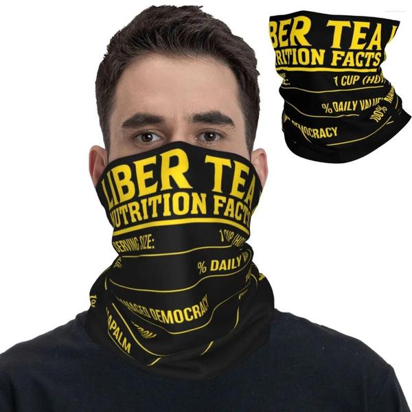 Écharbes Helldivers 2 Liber Tea Nutrition Yellow Bandana Couvre de cou Balaclavas Face Masque Charf de masque Coucles pour hommes femmes adultes