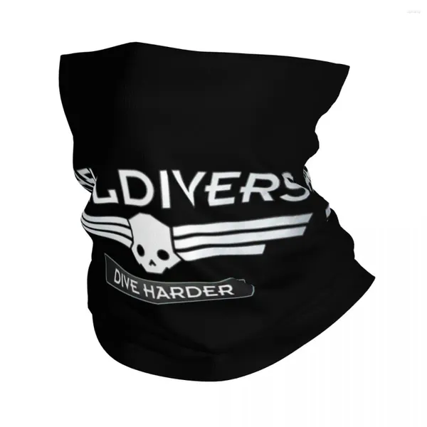 Foulards Helldivers Dive Harder Bandana Neck Gaiter Imprimé Jeu Écharpe Magique Bandeau Chaud Courir Pour Hommes Femmes Adulte Coupe-Vent