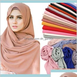 Écharpes de haute qualité crinking mousseline hijab écharpe châles dames fashion musulmane plaine enveloppe du bande