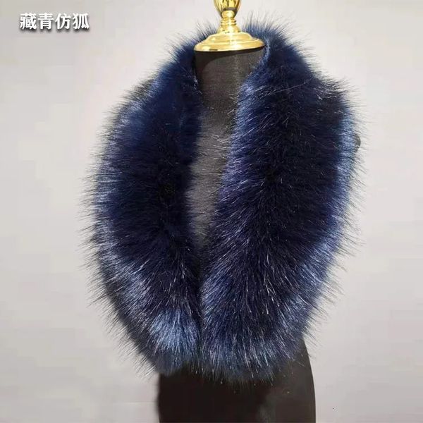 Écharpes de haute qualité fausse fourrure col femmes hiver accessoires chauds 9020cm luxe hommes doudoune capuche décor châle 231218