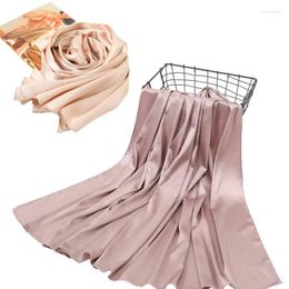 Écharpes de haute qualité Satin brillant Hijab longue écharpe châles couleur unie femmes musulmanes robes de soirée enveloppes bandeau Turban Maxi