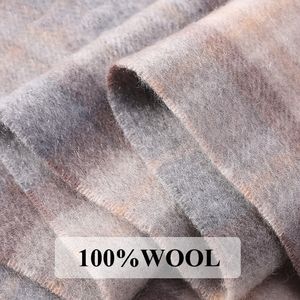 Écharpes hautement sélectionnées 100% laine rouge écossais Plaid foulards chaud hiver hommes écharpe pied-de-poule confortable hiver foulards homme 230907
