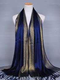 Sjaals Hijab Femme Musulman Luxe Sparkly Goud Heldere Zijden Sjaal Dames Print Sjaals Wraps Heren Stola Bandana's Bufanda Unisex Hombres 230920