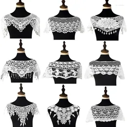 Bufandas Hollow Crochet Lace False Collar Cape Shell Pattern Pullover Chal Wrap Borlas Decoración Vestido de verano Accesorios de moda
