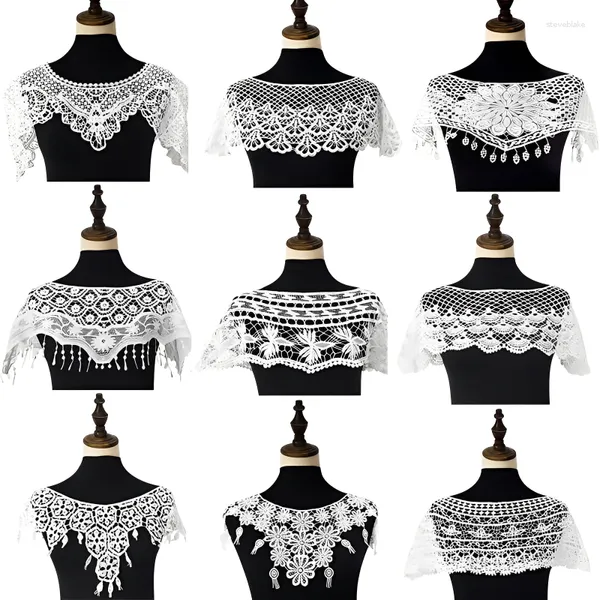 Foulards Creux Crochet Dentelle Faux Col Cape Shell Motif Pull Châle Wrap Glands Décor Robe D'été Accessoires De Mode