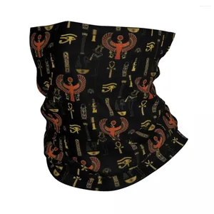 Sciarpe Horus Falcon Geroglifici egiziani Bandana Collo Coprire Stampato Antico Egitto Sciarpa Avvolgente Maschera Escursionismo Unisex Adulto Lavabile