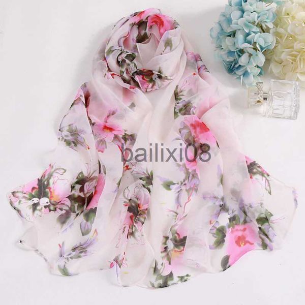 Bufandas de impresión caliente nueva marca mujer bufanda primavera verano bufandas de seda chales y chales señora pashmina beh estolas hijab foulard J230801