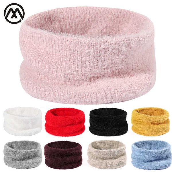 Bufandas Calientes Mujeres Hombres Moda Femenina Invierno Cálido Bufanda Sólido Cable Grueso Tejido Lana Snood Infinito Cuello Calentador Cuello Círculo Y2209