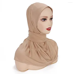 Écharpes Hijab instantané intérieur pour femmes femmes femmes avec des boutons de cravate