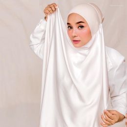 Foulards Hijab instantané avec bonnet en jersey froissé pour les femmes mode musulmane Islam Hijabs écharpe foulard