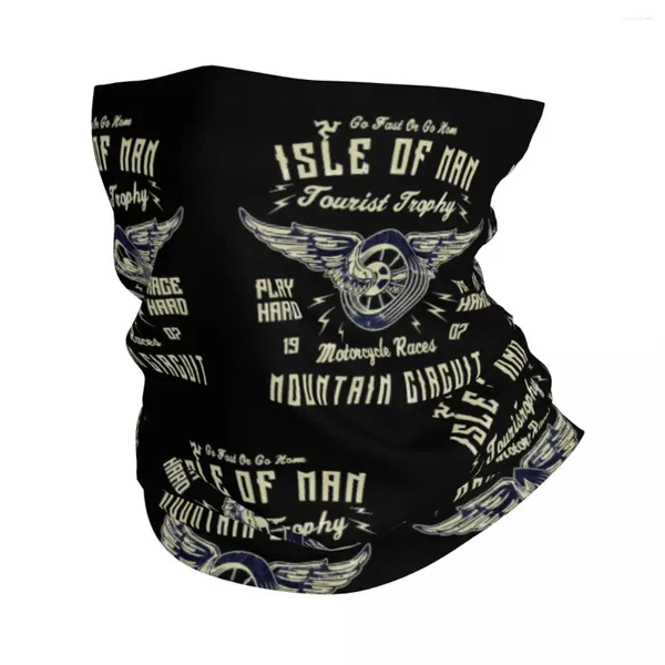 Écharpes Isle Of Man Racing Vintage Biker Wings Bandana Cou Gaiter Imprimé Roue Touriste Balaclavas Wrap Écharpe Chaud Cyclisme Course