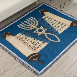 Foulards Israël Couverture de prière Tapis Tapisserie Canapé Tricot Jeter Serviette Cadeau Chrétien Salon Lit Je Suspendu Judaïsme 230927