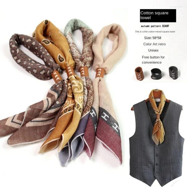 Craquins American American Casual Artistic American Scarf Cuir Men's Scarf Small Hip Hop Tournure de poignet Hip Hop 60