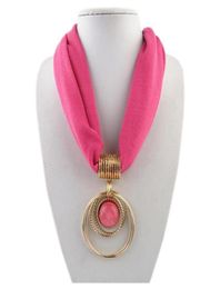 Foulards Jersey Polyester collier écharpes Bufanda Mujer pendentif bijoux de luxe châles été mode cou porter accessoires3130644