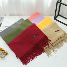 Sjaals jtvovo runmeifa luxe merk kasjmier acryl franje vaste kleur headscarf moslim vrouwen tulband sjaal mode hijab 230823