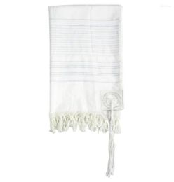 Foulards Judaica Israël Talit juif Blanc Polyester Grande taille Châle de prière Tallit4174353