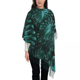 Écharpes jungle night leaf écharpe femmes tropicales monstres grandes avec le châle rétro d'automne à file