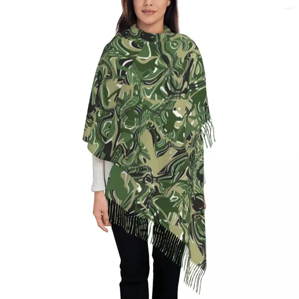 Écharpes gardent un écharpe au chaud hiver abstrait imprimé châle enveloppe camouage de type camouflage de concepteur de liquide mâles femmes femmes y2k tête cool