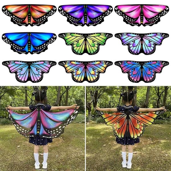 Bufandas Niños Alas de mariposa Cape Girls Fairy Shawl Pixie Cloak Fancy Dress Disfraz Regalo