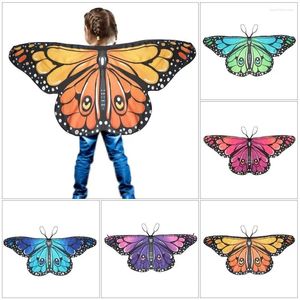 Écharbes Kids Festival Butterfly Wings Cape Girls Fairy Châle Pixie Cloak Fancy Distume Costume Colorful Party Holiday Decoration DIY