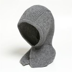 Écharpes tricotées anneau cou écharpe femmes hiver chaud casquette solide Snood extérieur unisexe hommes chapeau magique collier Bufanda 2021290U