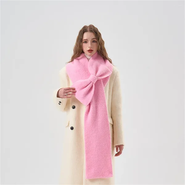 Écharpes coréen designer cachemire écharpe femme rose arc en peluche châle extérieur hiver chaud bufandas luxe élégant invierno mujer