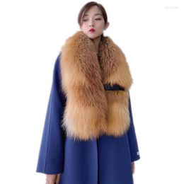 Foulards coréens féminins doux vraie fourrure hiver moelleux épaissir coupe-vent chaud cou garde avec collier de ceinture