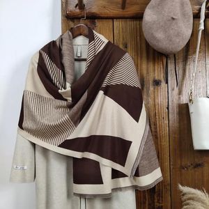 Sjaals Koreaanse geometrische sjaal winter veelzijdige mode verdikte warme student pashmina lady soft wrap bufanda reis sjaal echarpes